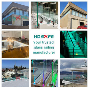 HDSAFE 유리 난간 프로젝트 원스톱 서비스 발코니 파티오 정원 지붕 공원 계단 테라스 해변 유리 난간 손잡이 - Product Image 6