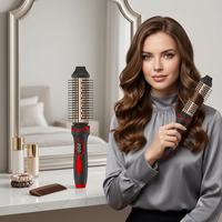 Brosse chauffante ionique en céramique PTC OEM/ODM XBH avec écran LCD 3-en-1 pour lisser et boucler les cheveux, brosse électrique pour femmes
