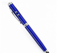 Stylo multifonction 4 en 1, stylo à bille en métal avec lumière LED, stylet et pointeur laser, vente en gros