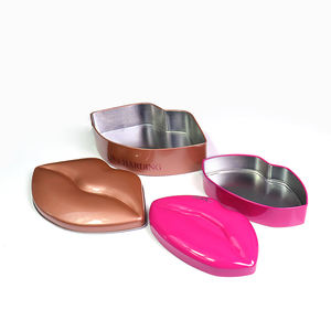 Boîte en fer blanc personnalisée forme de lèvre fantaisie vide cosmétiques outils de <span class=keywords><strong>maquillage</strong></span> en métal boîte cadeau en fer blanc pour bâton à lèvres emballage alimentaire en étain récipient en métal - Product Image 3