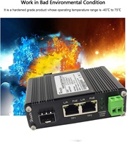 Convertisseur de média Ethernet industriel Gigabit POE+ 30W, boîtier en aluminium, 3 ports (2 RJ45, 1 SFP), prend en charge les modules SFP externes, 12~48V DC