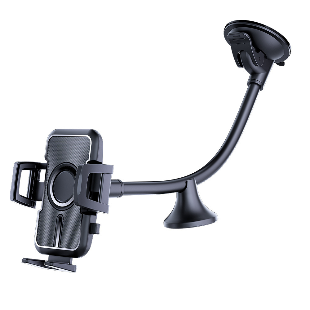 Black Phone Clamp+RY Extra Long Suction Cup Base