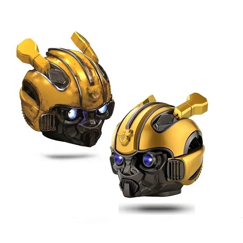 Iron Man Wireless Blue Tooth Speaker Bass Cartoon Portable with Stereo Music Surround Loudspeaker Bumblebee Helmet