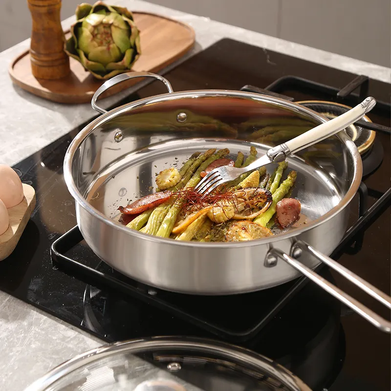 Meisite wholesale kitchenware induction sartenes cooking pans pfanne stainless steel fry pan