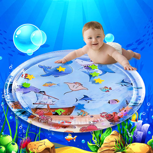 Tapis de jeu aquatique gonflable Ye Song, 100 cm de diamètre, design dauphin et requin, pour bébés et tout-petits de 0 à 24 mois, PVC écologique - Product Image 3