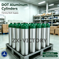 Cylindre médical en aluminium vide ZX OEM ODM avec logo personnalisé, valve DOT MD ME M6 M60 M90 M122 CGA870, vente en gros
