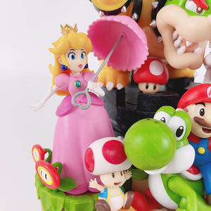 Dibujos animados Mari y <span class=keywords><strong>Luigi</strong></span> figura de acción princesa melocotón estatua de plástico Bowser Toad Yoshi Lakitu Pvc juguete para colección niños adultos - Product Image 3