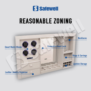 Safewell High-end personalizzazione armadio nascosto sistema di sollevamento intelligente orologio avvolgitore in pelle gioielli di sicurezza Organizer per le donne - Product Image 2