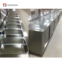 Présentoir électrique de chauffe-plats pour la restauration collective, la cantine et le bain-marie en acier inoxydable.
