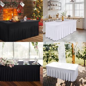 Luna al por mayor moderno 6FT estiramiento Spandex cubierta de mesa mesas plegables Rectangular mantel ajustado para banquetes al aire libre eventos - Product Image 4