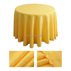 Khách sạn tiệc Jacquard vòng khăn trải bàn màu vàng trắng đỏ nhà hàng 120 inch Polyester 300cm tùy chỉnh bảng vải Bìa - Product Image 4