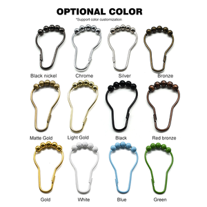 ห่วงแขวนม่านอาบน้ำแบบเลื่อนได้ ลื่นไหล ทนทาน กันน้ำ ทำจากโลหะ - Product Image 4