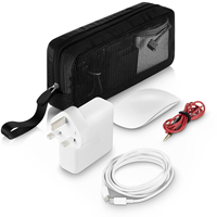 Organisateur d'outils multifonctionnel en nylon Organisateur de câbles de voyage Accessoires informatiques Pochette en maille à fermeture éclair pour gadget électronique