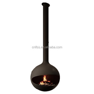 Cheminée suspendue à bois avec cheminée, en acier au carbone sphérique, rotation à 360 degrés - Product Image 4