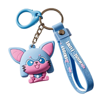 Personnalisé Coloré Lumineux 3D PVC Anime Jouet Porte-clés Mignon Mousqueton En Caoutchouc De Silicone Personnage De Dessin Animé Animal Conception En Plastique
