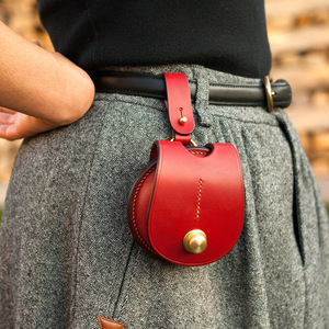 Handmade vegetable-tanned leather <b>coin</b> purse with flap opening; game <b>coin</b> storage <b>bag</b>; custom-made travel souvenirs. - Product Image 3