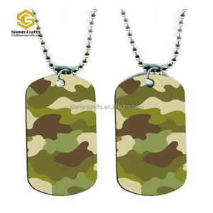 Kalung Tag Anjing Kamuflase Baja Tahan Karat Kustom - Product Image 2