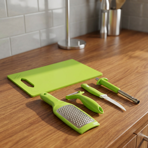 Juego de Rallador de Queso de Acero Inoxidable Verde, Pelador de Verduras, Cortador con Tabla de Cortar, Utensilios de Preparación de Cocina - Product Image 2