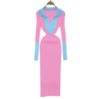 Tricots personnalisés sororité vert imprimé robes de soirée de luxe femmes Maxi élégant robes pull décontracté