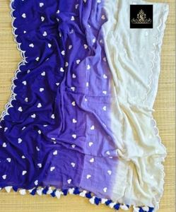 Sari en coton Khadi écologique à séchage rapide, tissé et imprimé, pour filles/femmes, léger, pour mariages/occasions spéciales, 370 GRM - Product Image 2