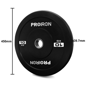 PROIRON <span class=keywords><strong>10</strong></span> <span class=keywords><strong>kg</strong></span> noir 2 pouces Dia trou poids disques en gros noir haltère pare-chocs en <span class=keywords><strong>caoutchouc</strong></span> plaque de poids - Product Image 2