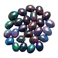Opalines noires naturelles en gros, cabochons ovales polis, pierres brutes pour la fabrication et la sertissage de bijoux