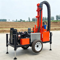 Foreuse portable à couple élevé 200M, type roue, hydraulique, rotative, à vitesse variable, adaptable, pour forage de puits d'eau tout-terrain