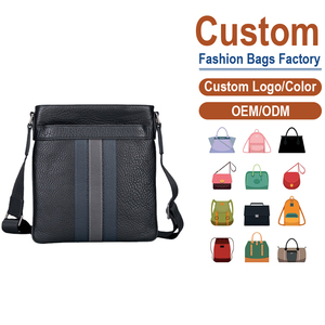 Bolso Cruzado de Cuero Negro Granulado para Hombre - Piel de Vacuno de Primera Calidad, OEM para Marcas que Buscan un Minimalismo Masculino Moderno - Product Image 2