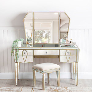 Amazing Quality Champagne <strong>Silver</strong> Modern Furniture Metal Nightstand With 2 Drawers Mirrored <strong>Bedside</strong> <strong>Table</strong> - Product Image 3