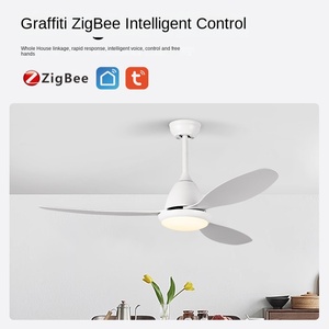 Ventilateur de plafond LED en bois massif, lustre à pales droites, refroidissement par air, énergie solaire électrique pour les restaurants familiaux en plein air - Product Image 6
