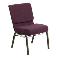 Vente en gros de chaises d'église violettes robustes de qualité commerciale 8 pièces/pile 20 GP meubles de théâtre portables réglables haute densité
