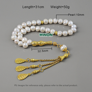 Tasbih Religioso Winon, Perlas Naturales de Agua Dulce, Rosario Musulmán, Regalos Islámicos - Product Image 2