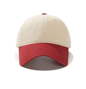 Casquette de baseball vintage sportive en sergé color block, style rétro souple, unisexe, impression numérique personnalisée, en coton 6 panneaux - Product Image 3