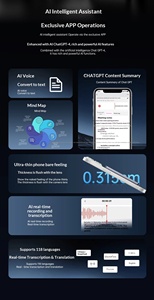 Enregistreur vocal IA pour conférences, réunions, <span class=keywords><strong>appels</strong></span>, enregistrement audio, application de transcription en temps réel, contrôle pour <span class=keywords><strong>iPhone</strong></span> 64 Go - Product Image 4