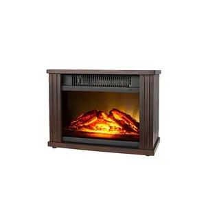KONWIN Wood Electric fireplace stove heater, Infrared fireplace 3D log fire real flame FP401M-S