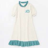 Robe tricotée pour femme économique en fil texturé à âme, avec point pop-corn, broderie chenille et bordure à volants, style décontracté