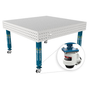 Banc de soudage avec roues SteelPlus INOX GPPH 1.5x1.48mt épaisseur 12mm, trous 16mm, grille 50x50mm - Product Image 1