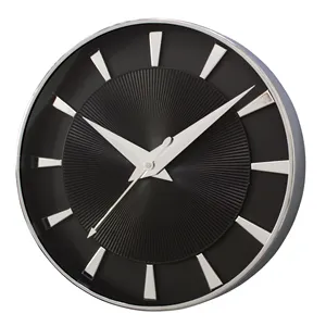 14 polegada venda quente personalizado moderno minimalista relógio de parede circular metal shell decorativo relógio de parede para sala