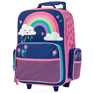 Promotie Regenboog Bedrukte Kindertas Rollende Reizen Groothandel Fabriek Rugzak Trolley Schooltassen