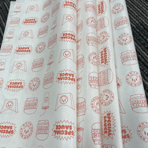 30 gsm 100% Food grade custom logo printed wax paper grease proof sandwich paper