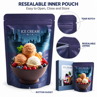 Boîte personnalisée en Mylar comestible avec fermeture éclair à sécurité enfant, recyclable, pour l'emballage du lait et des aliments, différentes tailles