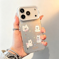Coque de téléphone antichoc en PC+TPU avec motif de dessin animé pour iPhone 18 17 16 15 14 Pro Max, design mignon, protection contre les chutes, protection de l'appareil photo