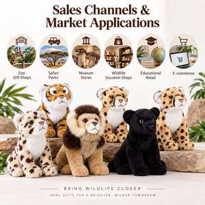 Peluches Géantes Personnalisées : Lion, Tigre, Guépard, Léopard, Panthère Noire, Léopard des Neiges – OEM, ODM, Vente en Gros, Cadeau pour ZOO, Musée, Commerce de Détail, Usine - Product Image 5