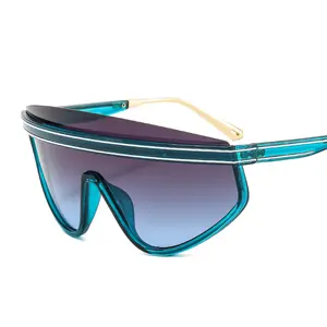 Cina produttori di occhiali da sole di design di lusso da uomo lenti colorate da esterno un pezzo Oversize sport mezzo cerchio occhiali da sole