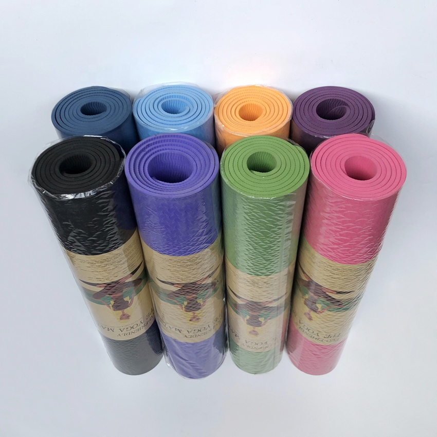 Hotsell Non Slip Single Layer Eco Friendly TPE Yoga Mat, Yoga Pilates 6MM Textured Non Slip Surface TPE Yoga Mats