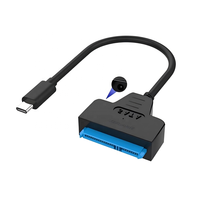 Câble USB-C vers SATA 3.1 en cuivre pur, 6 Gbps haute vitesse, pour disques durs externes 2,5 pouces HDD/SSD, adaptateur rapide 3A pour ordinateur, 20 cm