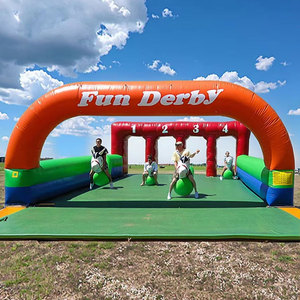Đảng cho thuê Inflatable ngựa vui vẻ Derby hip hop đua theo dõi trò chơi - Product Image 1