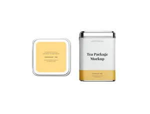 Recipiente de lata de chá quadrado personalizado, caixa de embalagem para chá hermética de metal