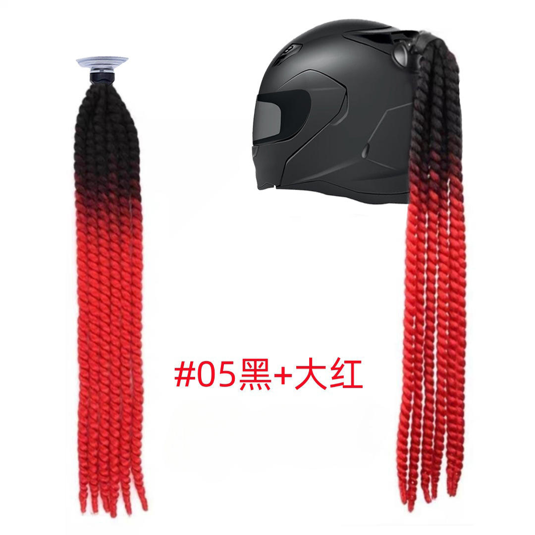 Type a helmet twist braid [black + red]