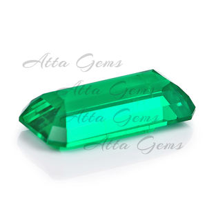 Émeraude verte rectangulaire de laboratoire Hydro-Emerald, pierre précieuse en vrac, émeraude colombienne pour collier - Product Image 4